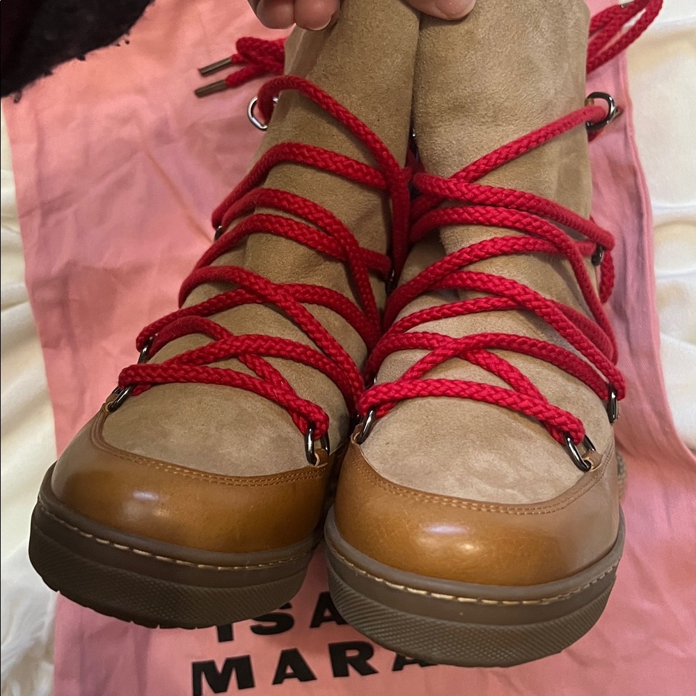 Isabel Marant Nowles Suede & Leather Snow Boot, Brown Size 41 New With Tags - Picture 8 of 12